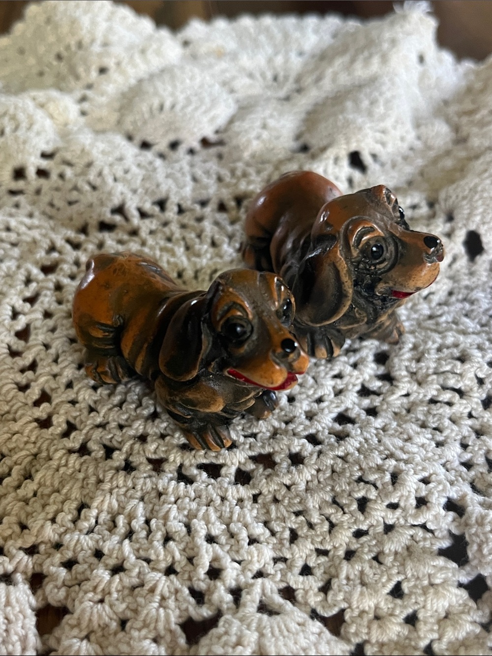 Hand-Painted Brown Dachshund Figurine for Small Pets Display